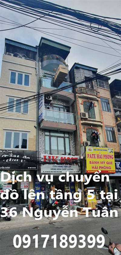 Cẩu tời tủ lạnh lên tầng 5 tại Nguyễn Tuân, Thanh Xuân, Hà Nội